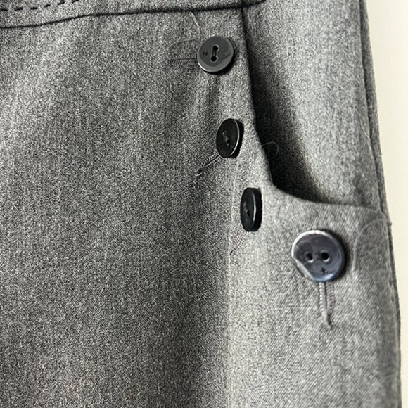 Anthropologie Taikonhu Gray Wide-Leg Sailor Pants - Size 8 - Picture 6 of 7